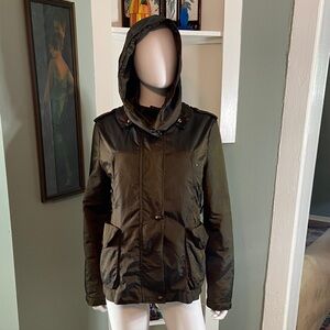 Jean Paul Berlin Dark Green Utility Coat Jacket Hooded Rabbit Fur Lined Vest 8/M